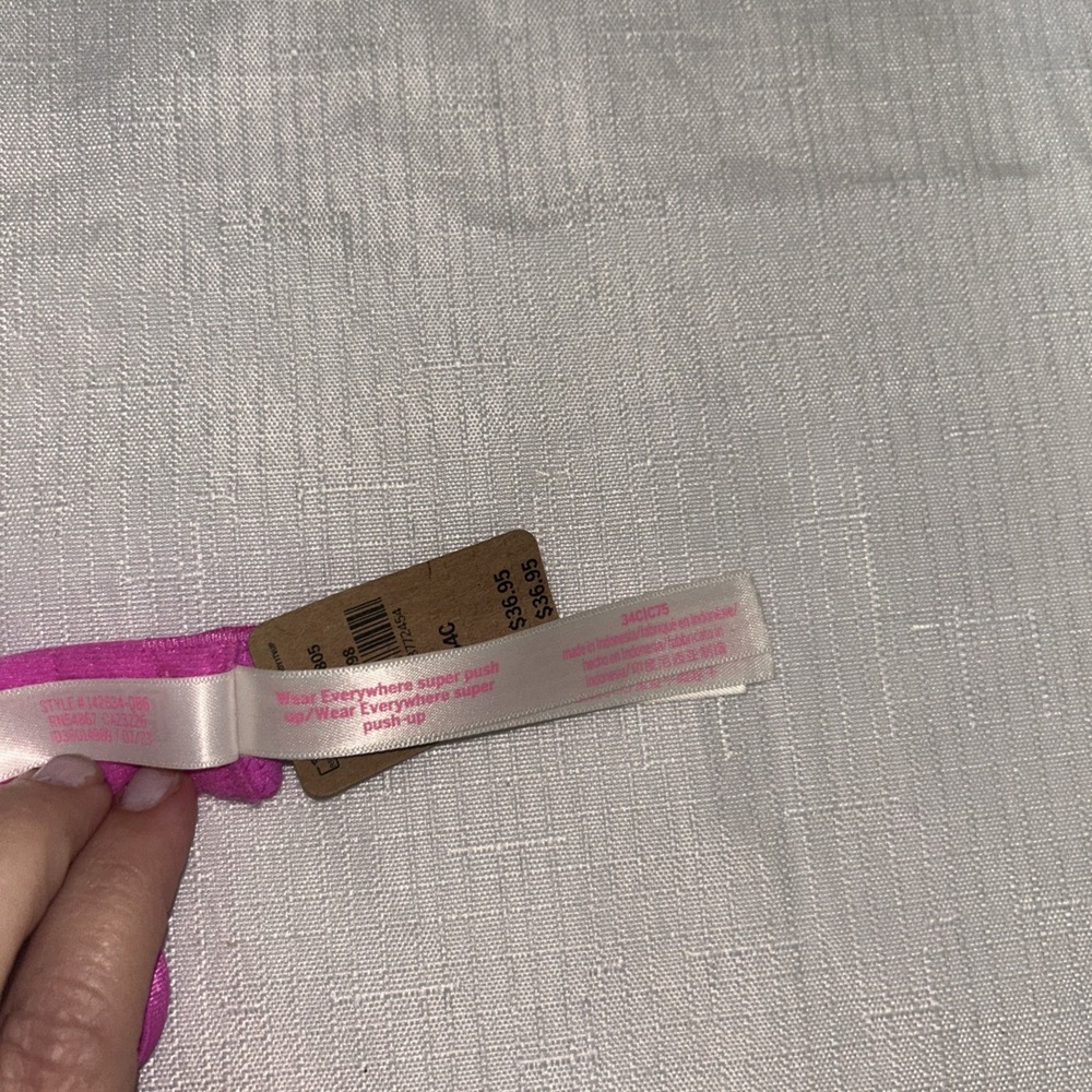 PINK Victoria's Secret Wear Everywhere Super Push Up Bra, 34C, Pink - Picture 5 of 6